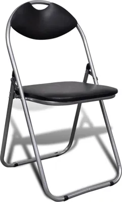 Produktbild von vidaXL Klappbare Esszimmerstühle 6 Stk. Schwarz Kunstleder und Stahl