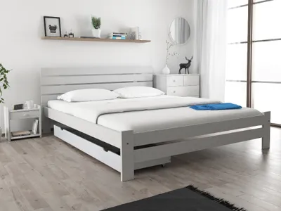 Obrázek produktu pro Postel PARIS zvýšená 180 x 200 cm, bílá Rošt: Bez roštu, Matrace: Bez matrace