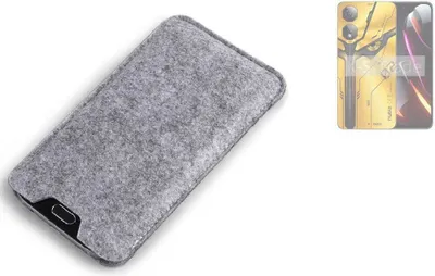Produktbild von K-S-Trade Filz Handyhülle kompatibel mit Nubia Neo 2 G Schutzhülle Filztasche Filz Tasche Case Sleeve Handy Hülle Filzhülle grau