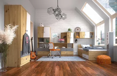 Produktbild von Jugendzimmer Kinderzimmer komplett NEO Set B Schrank Schreibtisch Regale Bett 90 matt hochglanz Farbauswahl