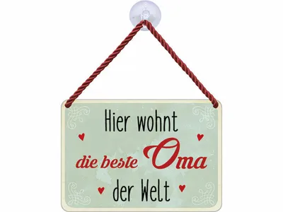 Produktbild von Blechschild: beste Oma, Großmutter, 16 x 11 cm, Blechschilder Geschenkidee
