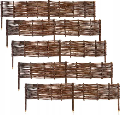 Zdjęcie produktu dla Zestaw 5 sztuk ogrodzenia ogrodowego z wikliny do ogrodu 120 x 20 cm
