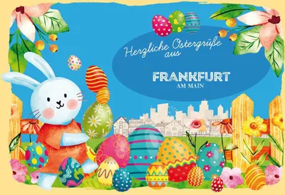 Produktbild von vianmo Holzschild 20x30 cm Ostergrüße FRANKFURT AM MAIN Ostern