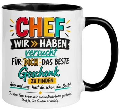 Produktbild von Tasse Chef – „Für dich das beste Geschenk“ – Kaffeetasse Bester Chef