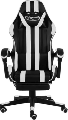Produktbild von vidaXL Gaming-Stuhl mit Fußstütze Schwarz und Weiß Kunstleder