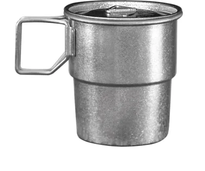Produktbild von Stapelbare Kaffeebecher, Titan-Campingbecher, 300 ml, faltbarer Griff, Outdoor-Kaffeebecher, wiederverwendbarer Metallbecher, Campingbecher