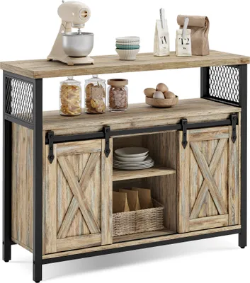 Produktbild von VASAGLE Sideboard Küchenschrank, mit 2 Schiebetüren, verstellbare Ablagen