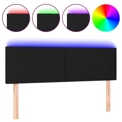 Produktbild von vidaXL LED Kopfteil Schwarz 144x5x78/88 cm Stoff
