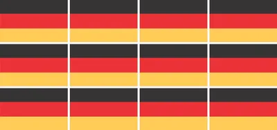 Produktbild von Mini Aufkleber Set - Pack glatt - 50x31mm - selbstklebender Sticker - Fahne - Germany - Deutschland - Flagge / Banner / Standarte fürs Auto, Büro, zu Hause und die Schule - 12 Stück