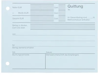 Produktbild von Formularbuch Quittung A6 quer selbstdurchschreibend VE=2x40 Blatt