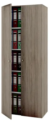 Produktbild von Büroschrank mit 5 Fächern | Aktenschrank mit Drehtüren | Maße ca. B. 70 x H. 178 x T. 40 cm – Vandol Sonoma-Eiche