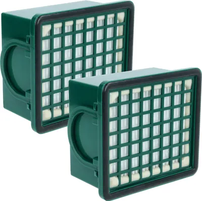 Produktbild von vhbw 2 Staubsaugerfilter kompatibel mit Vorwerk Kobold VK131, VK130, 131 SC, 131, 130, VK131 SC Staubsauger - HEPA-Filter Grün Weiß