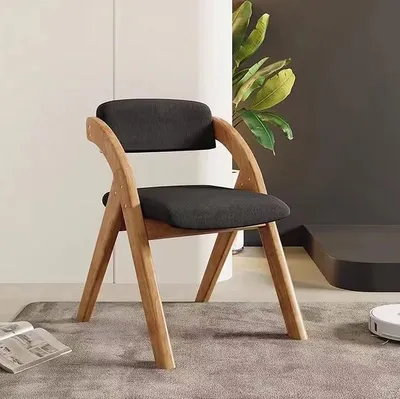 Produktbild von Gartenstühle, Klappstuhl aus Holz, für Küche, Wohnzimmer, Weich&Bequem, Hochelastischer Schwamm, Schwarz