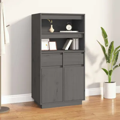 Immagine prodotto di Credenza grigia 60x40x116,5 cm in legno di pino massiccio