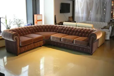 Zdjęcie produktu dla Nowa narożna sofa Chesterfield – zestaw wypoczynkowy, narożnik, kanapa tapicerowana