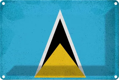 Produktbild von vianmo Blechschild 12x18 cm Saint Lucia Vintage Flagge Fahne Wappen