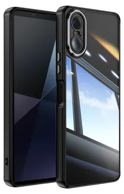 Immagine prodotto di Sony Xperia 10 VI Hybrid Trasparente TPU PC Protezione militare Custodia per cellulare con fotocamera cover nera