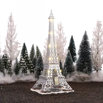 Produktbild von LuVille Weihnachtsdorf-Miniatur Eiffelturm - L15,5 x B14 x H32 cm