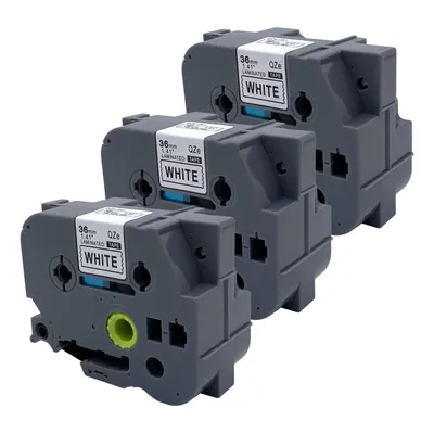Produktbild von DULA Etikettenband - Kompatibel mit Brother P-Touch Tze-261 - 3 Stück - Schwarz auf weiß - 36mm x 8m