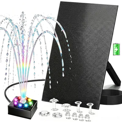 Produktbild von Forever LED Solar Springbrunnen mit Batterie Springbrunnen Solar Teichpumpe Solar Wasserpumpe 10W für Aaußen für Teich, Garten,Vogel Bad