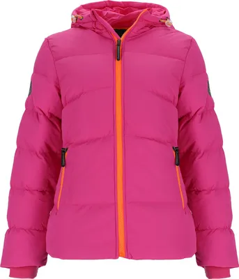 Produktbild von Wattlöper Damen Steppjacke unifarben mit Kapuze - Modisch gesteppte Jacke mit Absetzungen in Pink Größe 50