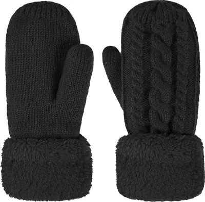 Produktbild von Super Dicke gestrickt Handschuhe Damen Mädchen Fäustlinge Winterhandschuhe Fausthandschuhe Sporthandschuhe