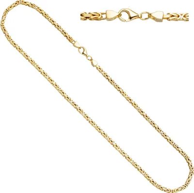 Produktbild von JOBO Königskette 925 Sterling Silber gold vergoldet 3,2 mm 45 cm Kette Halskette