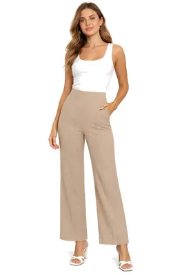 Produktbild von Elegante Damen Schlaghose, Weite Hose, Gerade Passform, Taillierte Hose - S