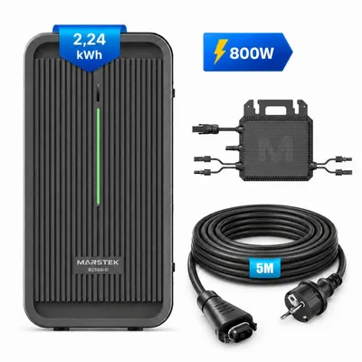 Produktbild von Marstek B2500-D-Black Speicher 2240Wh mit Marstek 800W Wechselrichter mit 5m AC Kabel