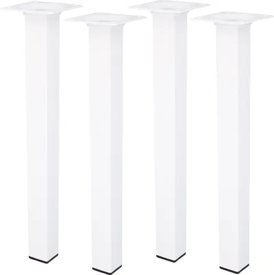 Produktbild von 4er Set Möbelfüße Schrankfüße Weiss Eckig 25x25mm Sofafüße Möbelbeine Bettstützen Höhe 500mm