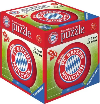 Produktbild von 54 Teile Ravensburger 3D Puzzle Ball FC Bayern München 11857