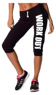 Produktbild von Damen 3/4 Jogginghose mit "WORK OUT"; Pflaume XXL/44
