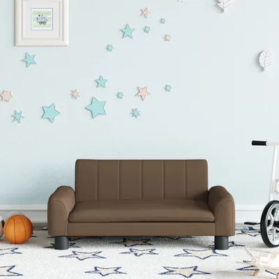 Image de The Living Store canapé pour enfants marron 70x45x30 cm tissu