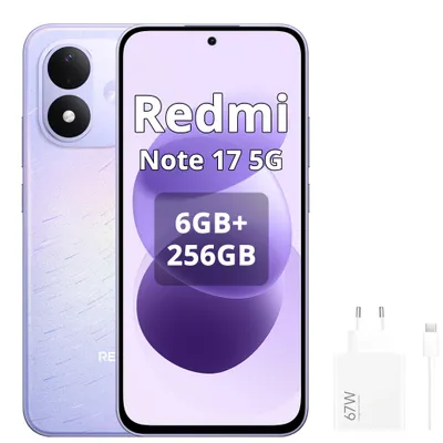 Immagine prodotto di Smartphone Xiaomi REDMI Note 17 5G, 6GB di RAM, 256GB di memoria interna, colore viola (incluso caricabatterie da 67W)