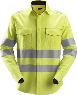 Produktbild von Snickers ProtecWork Hi-Vis Arbeitshemd, Kl. 3, EN 1149, 11612, 13034, 20471, IEC 61482 High-Vis Gelb-XL