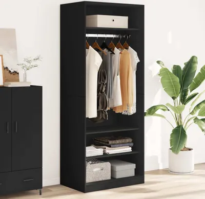Obrázok produktu pre CLORIS Šatníková skriňa čierna 80x50x200 cm materiál na báze dreva - Šatníky 3307694