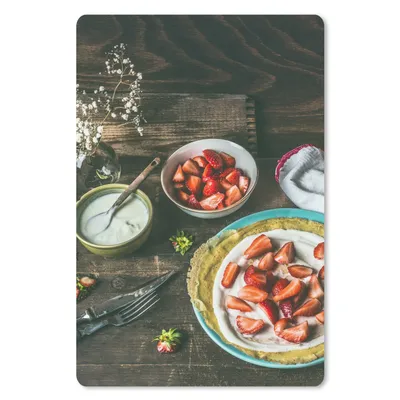 Produktbild von MuchoWow® Mauspad Mousepad Erdbeere - Rustikal - Obst - Rustikale Blumen 18x27 cm - Mousepads - Maus Mat - Pad - Mausunterlage