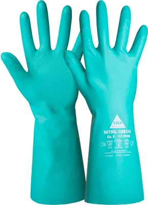 Produktbild von Chemikalienhandschuh Typ A "Nitril Green" 904000 - Hase Safety grün 8