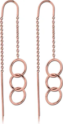 Produktbild von viva-adorno Damen Ohrringe Durchzieher Ketten Ohrhänger Ringe echt 925 Sterling Silber Rosegold beschichtet Z542