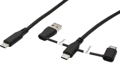 Obrázek produktu pro ROLINE USB 2.0 kabel, USB C(M) - USB C(M), + data blokátor USB A / USB C, 1 m (11.02.8349)