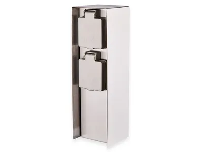 Produktbild von Steckdosensäule 2 fach Steckdose Eisen gebürstet IP44 eckig - 10043