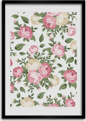 Produktbild von Bild - Bilderrahmen - Foto - 70 cm x 100 cm - MDF - Rahmen - Wandkunst - Rosen