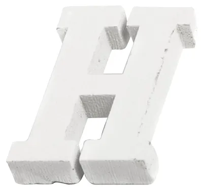 Produktbild von Kleiner Holzbuchstabe h Weiß 5 cm Deko - Einheitsgröße