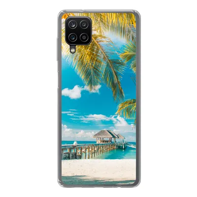 Produktbild von MuchoWow® Handyhülle Schutzhülle Hülle für Samsung Galaxy A12 Tropisch - Strand - Palme Silikon Softcase Handy Hülle - Bild