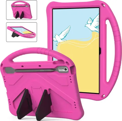 Obrázek produktu pro Dětské pouzdro pro Lenovo Tab P11 Pro 2nd Gen 11.2" (TB-132FU/TB-138FC) 2022, EVA lehké nárazuvzdorné pouzdro s skládacím stojánkem a rukojetí Růžový