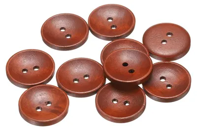 Holzknöpfe 23 mm, 10 Stück, 2 Löcher, Karamell, zum Nähen und Basteln