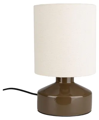 Produktbild von Zuiver Tischlampe Nook Taupe mit Keramikfuß und Leinenschirm 17x28x28 cm