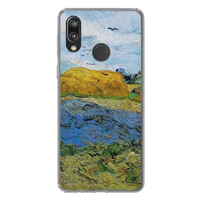 Produktbild von MuchoWow® Handyhülle Schutzhülle Hülle für Huawei P20 Lite (2020) Heuballen unter einem regnerischen Himmel - Vincent van Gogh Silikon Softcase Handy Hülle - Kartenhalter