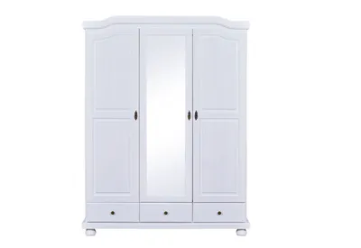 Image de Kapco Armoire 2 portes, 1 porte miroir, 3 tiroirs, blanc.