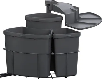 Produktbild von Vauth-Sagel VS ENVI Center Einbaumülleimer, Abfallsammler ausschwenkbar, 3-fach 9/12/18 Liter Behälter für Korpusbreite 400mm
